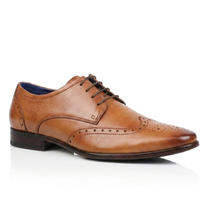 Fleet Leather Smart Formal Leather Brogue Shoes - Tan