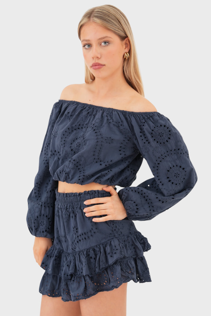 "Fleur" skirt navy
