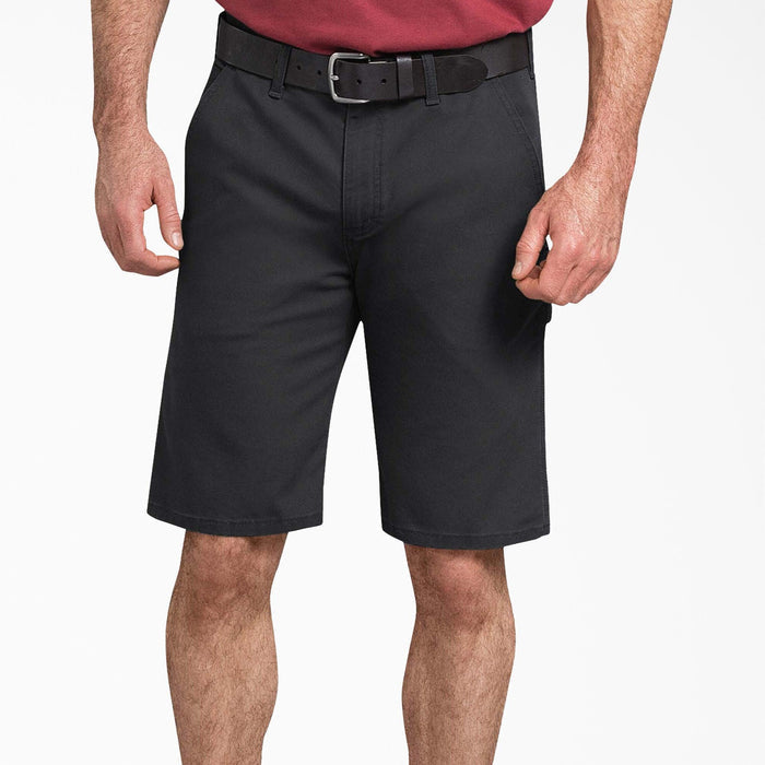 Dickies stonewashed black duck carpenter short, alternate view of the hammer loop