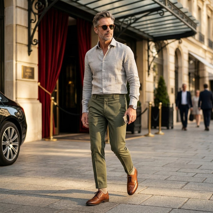 Flint Leather Brouge Derby Shoes  - Tan