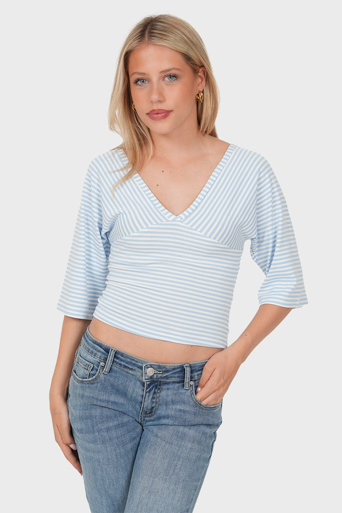 "Flo" top striped blue