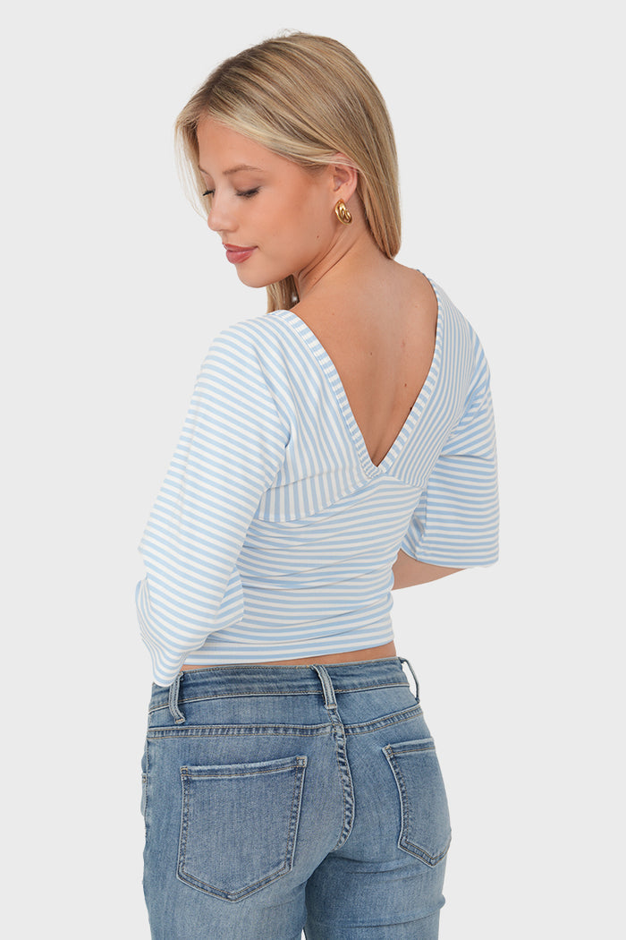 "Flo" top striped blue