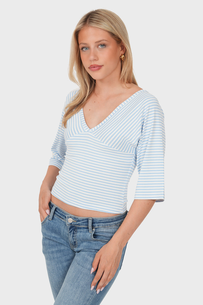 "Flo" top striped blue