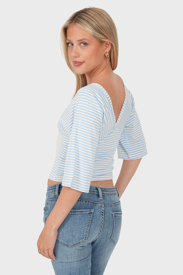 "Flo" top striped blue