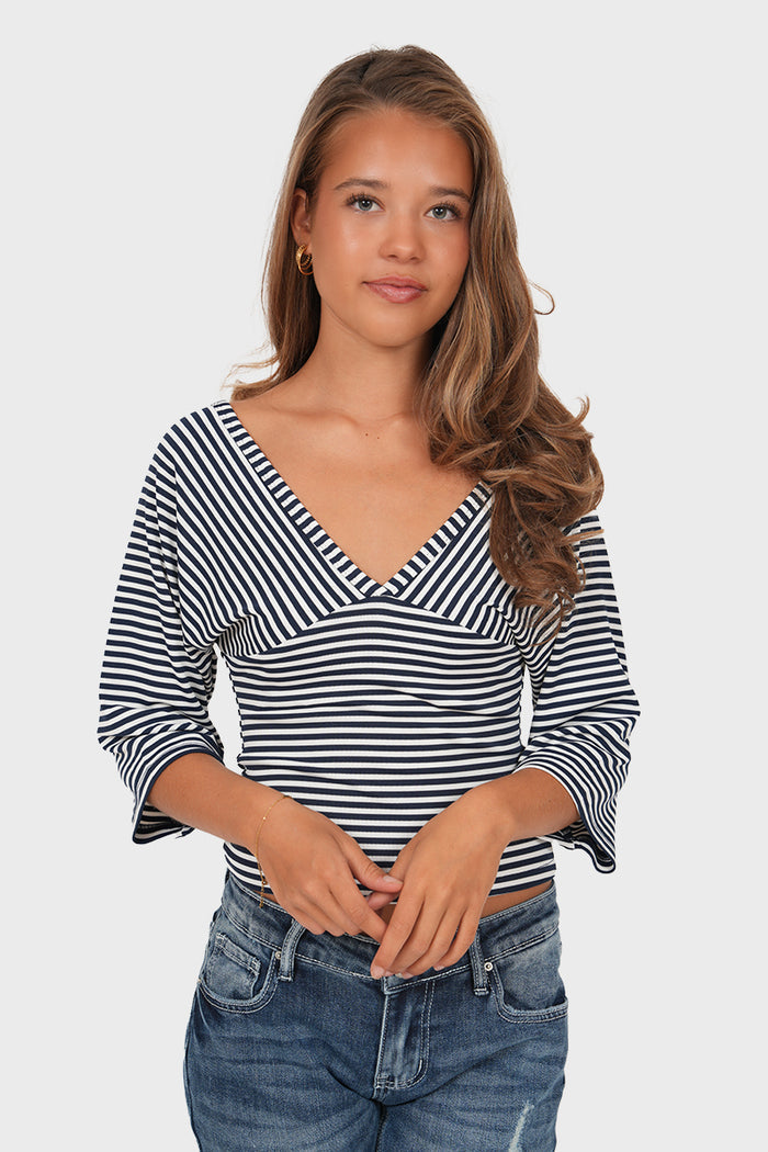 "Flo" top striped navy