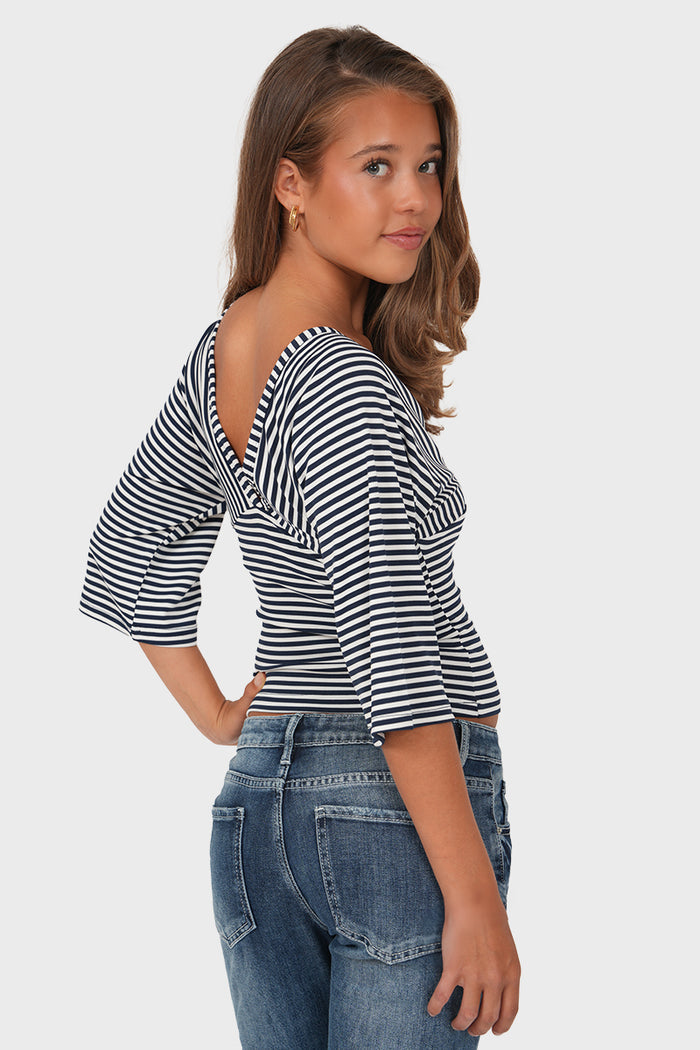 "Flo" top striped navy