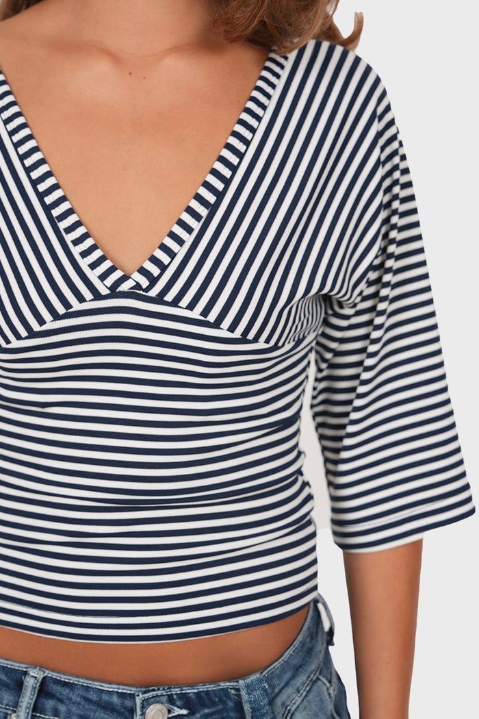 "Flo" top striped navy