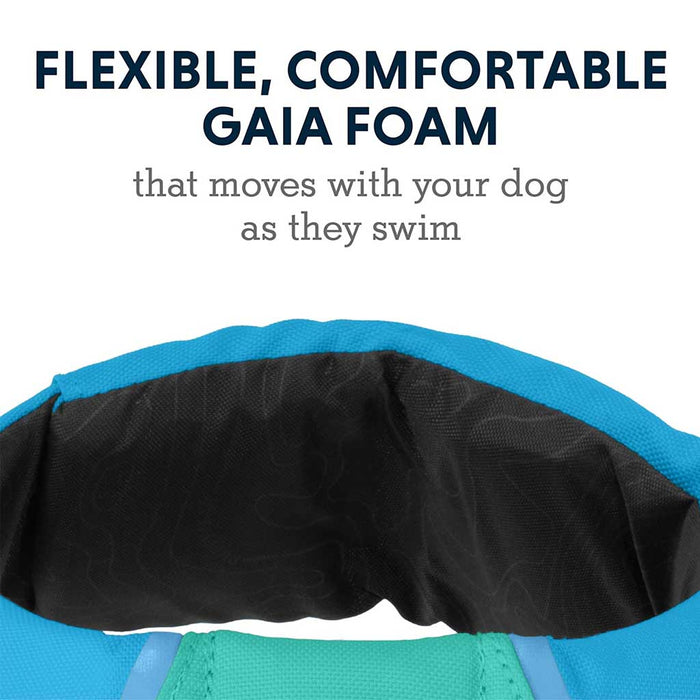 Flexible and comfortable GAIA foam that moves with your dog as they swim.