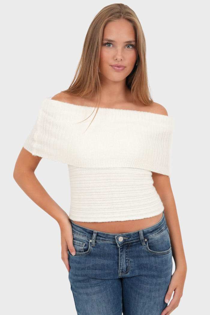 "Flore" top white