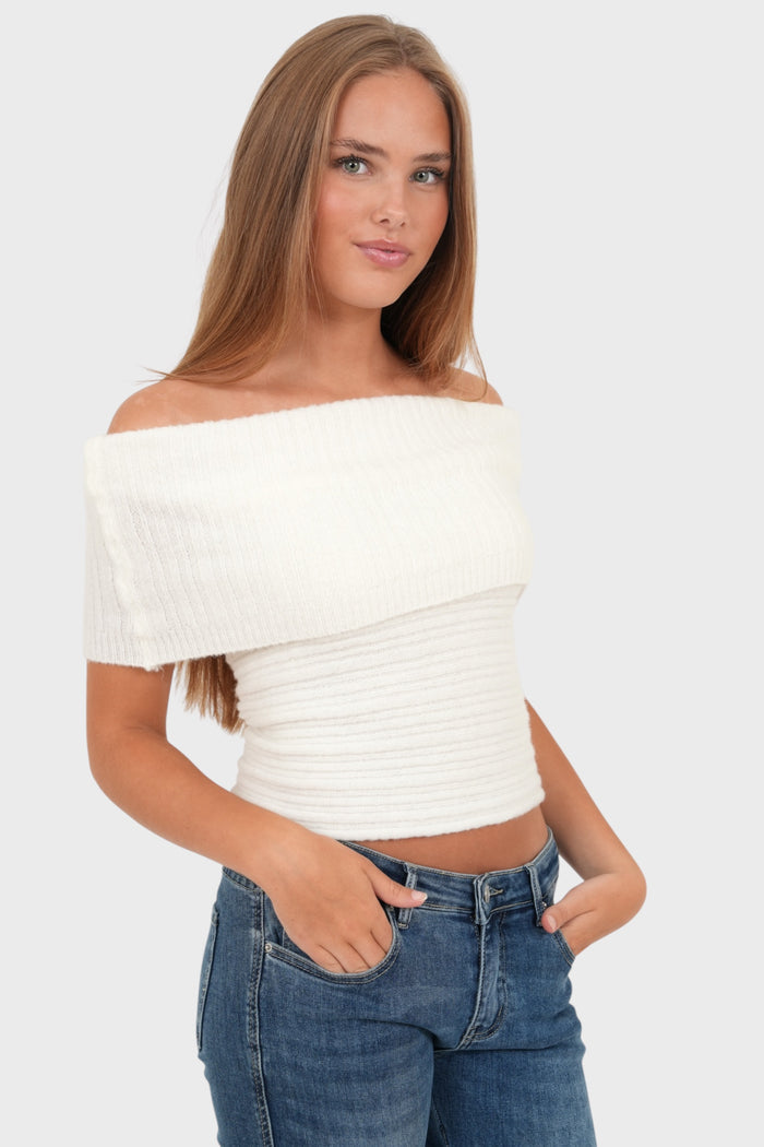 "Flore" top white