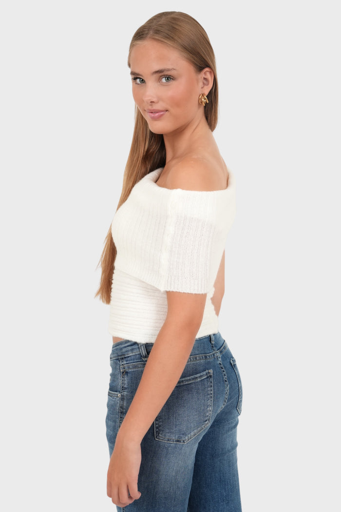 "Flore" top white