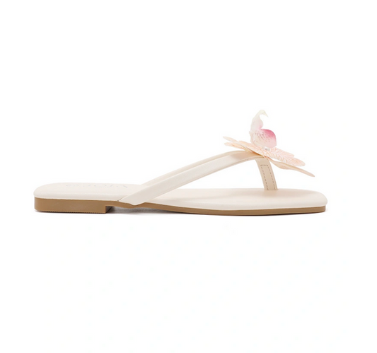 "Flower" sandals beige