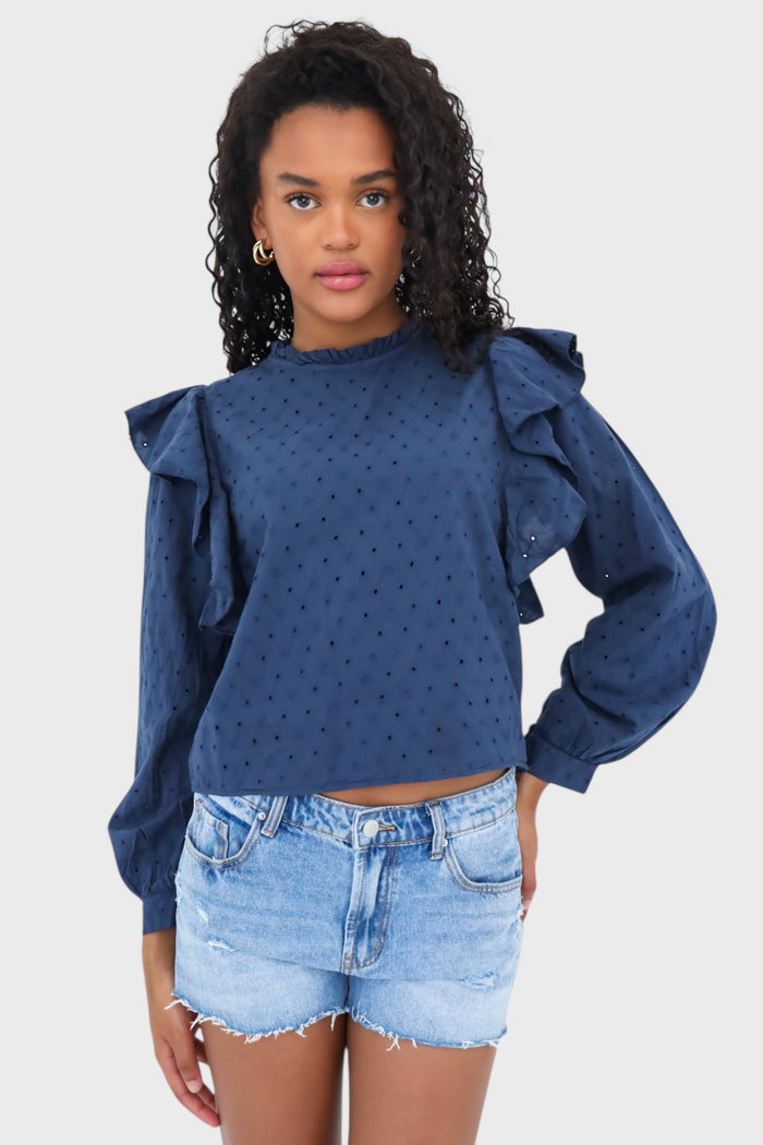 "Flowy" blouse navy