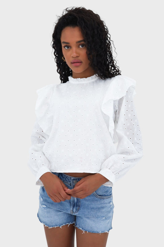"Flowy" blouse white