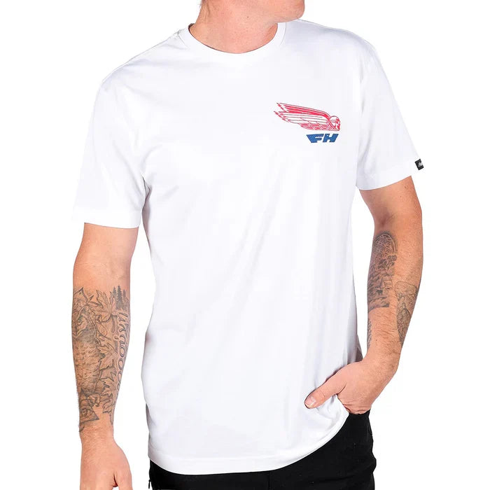 Fasthouse Flyer graphic t-shirt in white, alternate product view