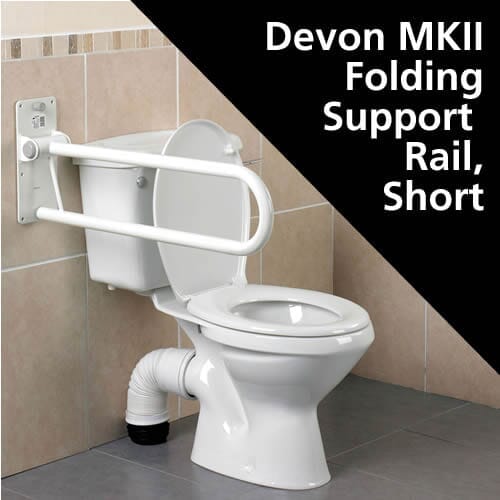 Image of Folding Devon Deluxe Toilet Support Rail-Short on a plain background.