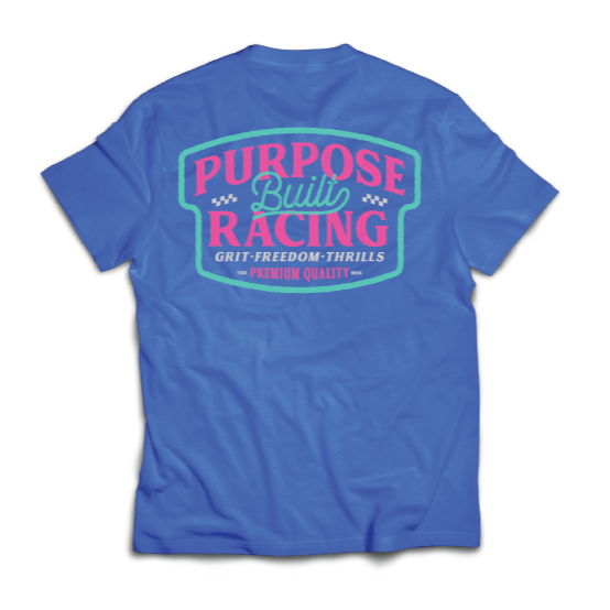 Purpose-Built For the Thrills short-sleeve graphic t-shirt in retro royal, available in big and tall sizes