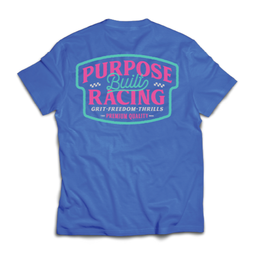 Purpose-Built For the Thrills short-sleeve graphic t-shirt in retro royal, available in big and tall sizes