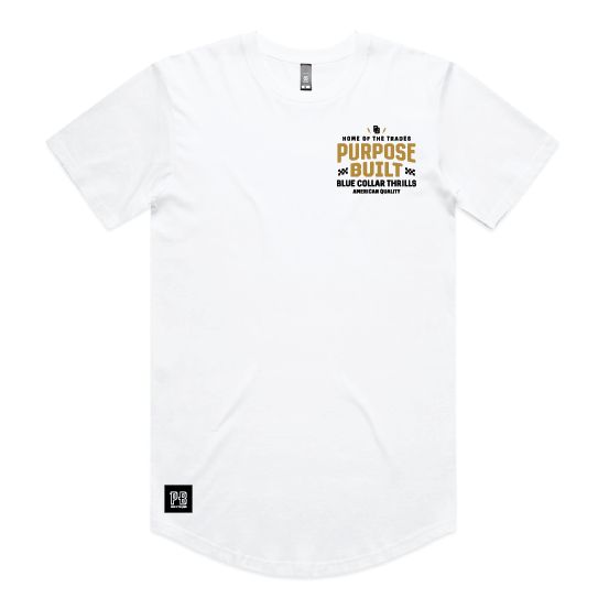 Purpose-Built For the Thrills drop tail tee in white, additional product image