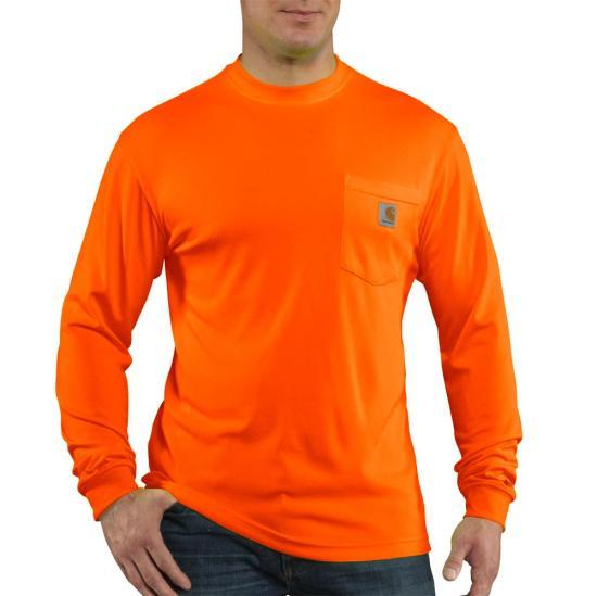 Carhartt Force Color Enhanced high visibility long sleeve work t-shirt in brite orange
