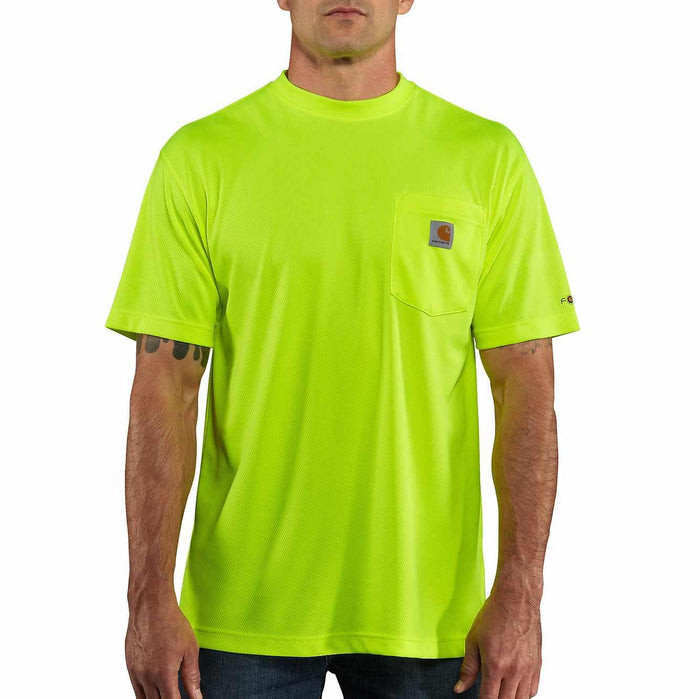 Carhartt Force Color Enhanced hi-vis short sleeve work tee in brite lime with sun protection
