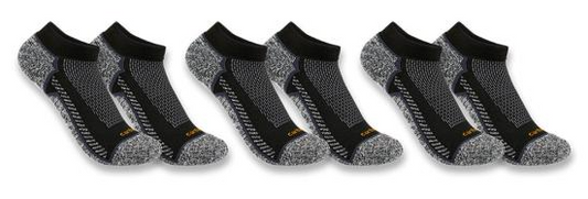Carhartt Force midweight low cut socks in black, three pack