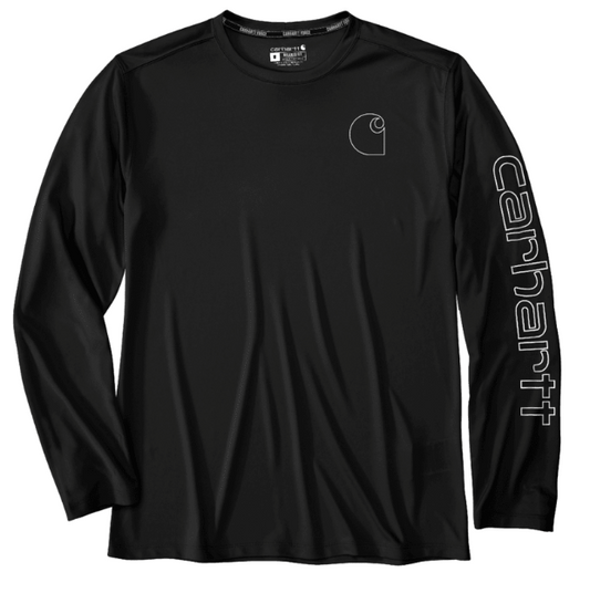 Carhartt Force Sun Defender lightweight long-sleeve logo graphic t-shirt in black