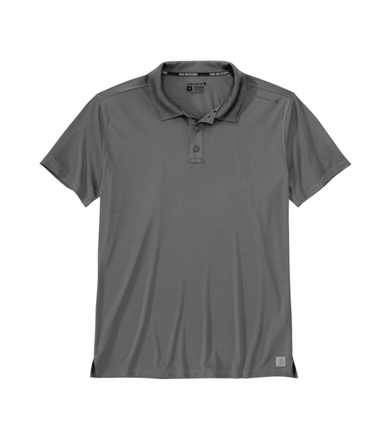 Carhartt Force Sun Defender relaxed fit lightweight short-sleeve polo in steel, big and tall sizing