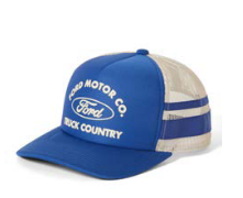 Brixton Ford Built Tough trucker hat in Ford blue and Wimbledon white