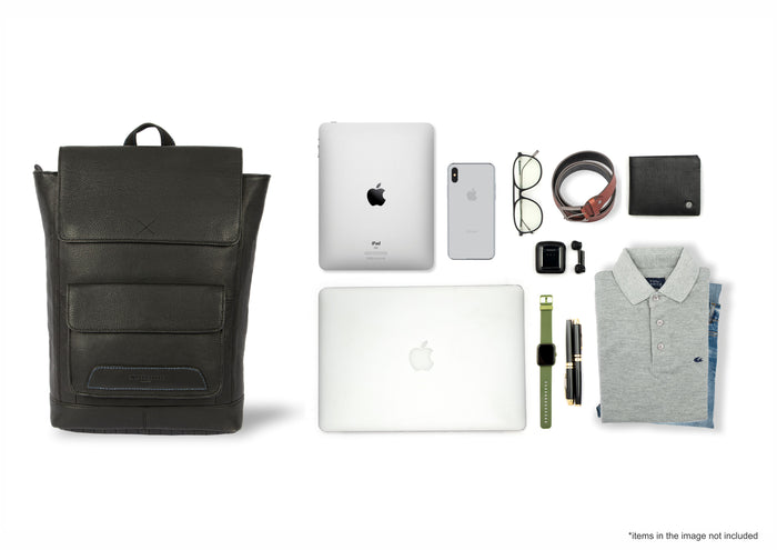 Foster Leather Backpacks - Black