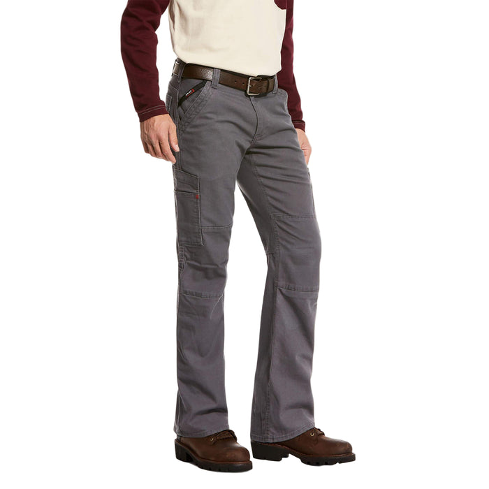 Ariat FR M5 flame resistant DuraLight canvas work pant in iron gray, extended waist sizes