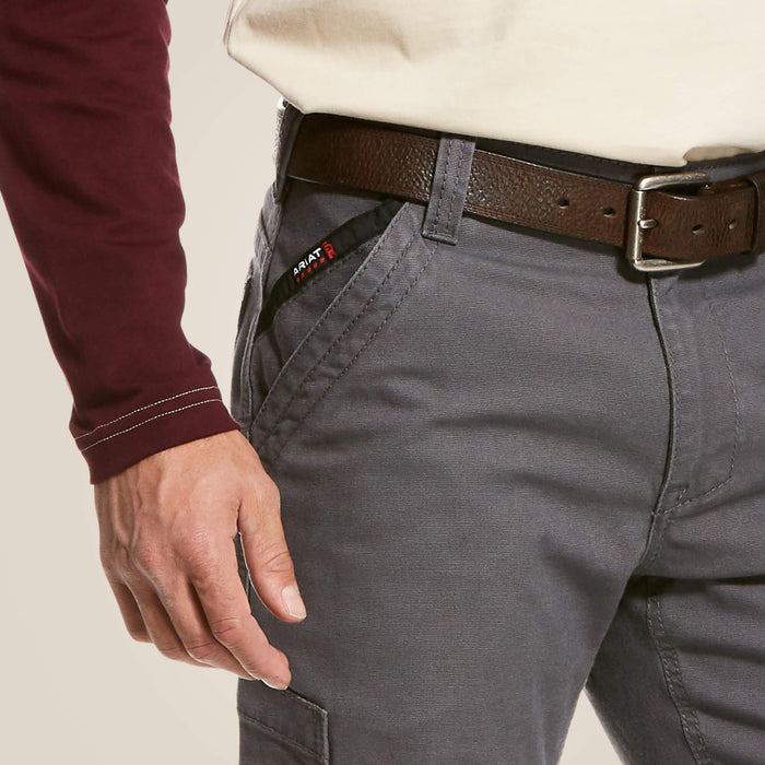 Ariat FR M5 flame resistant stretch canvas work pant, detail view of the canvas fabric