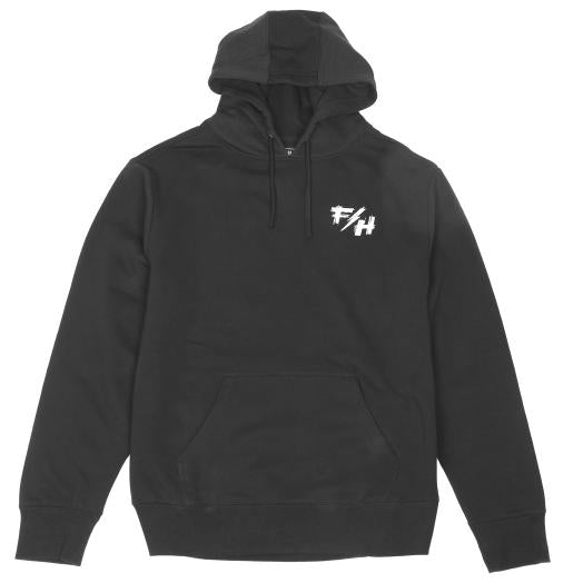 Fasthouse Fray hooded pullover in black, front view
