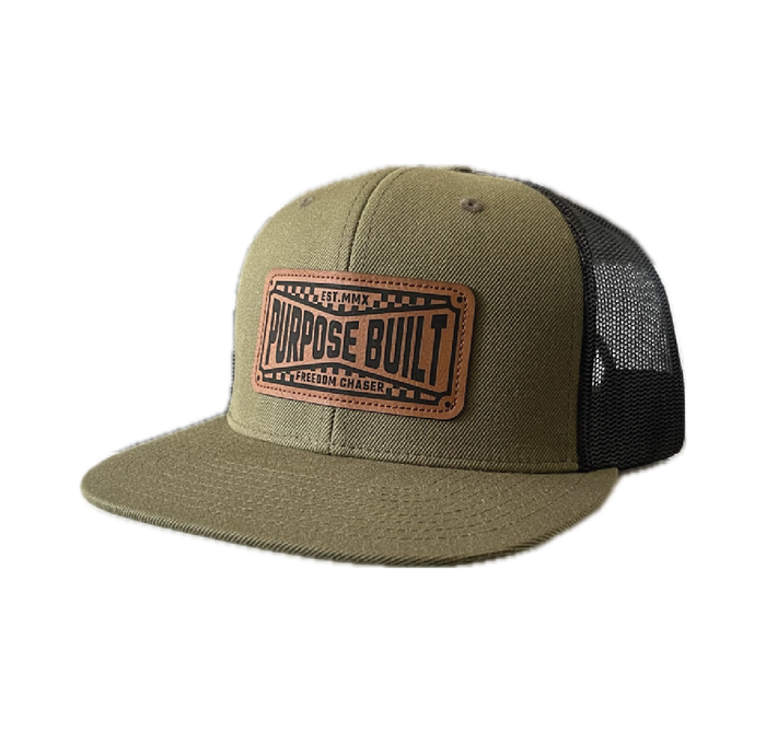 Purpose-Built Freedom Chaser snapback hat in loden and black