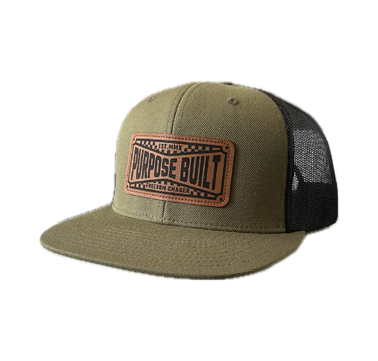 Purpose-Built Freedom Chaser snapback hat in loden and black