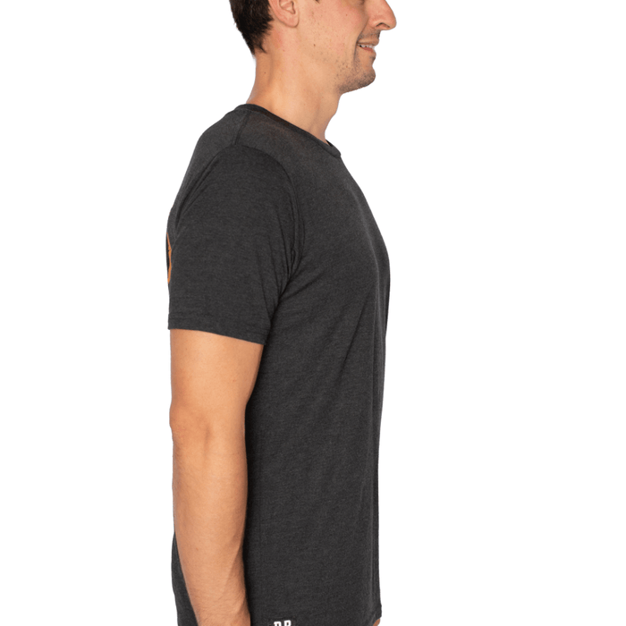 Purpose-Built Freightline tee in black frost, side view