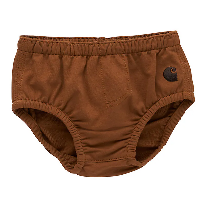 Carhartt infant French terry diaper cover in brown