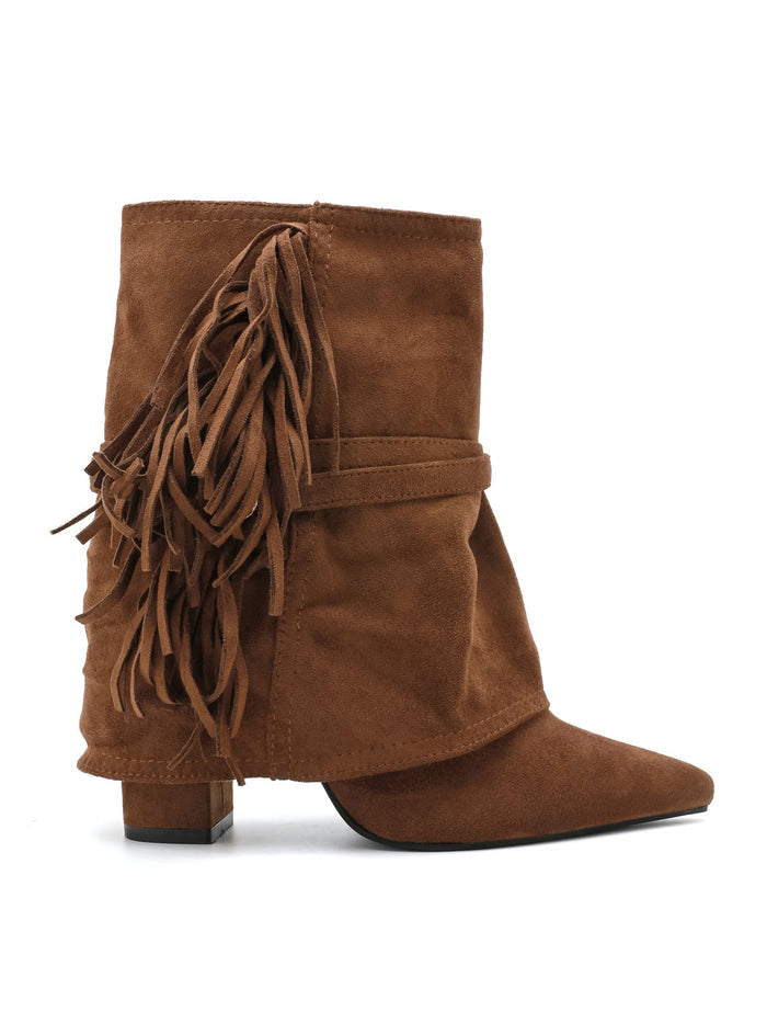 "Fringe" western boots brown