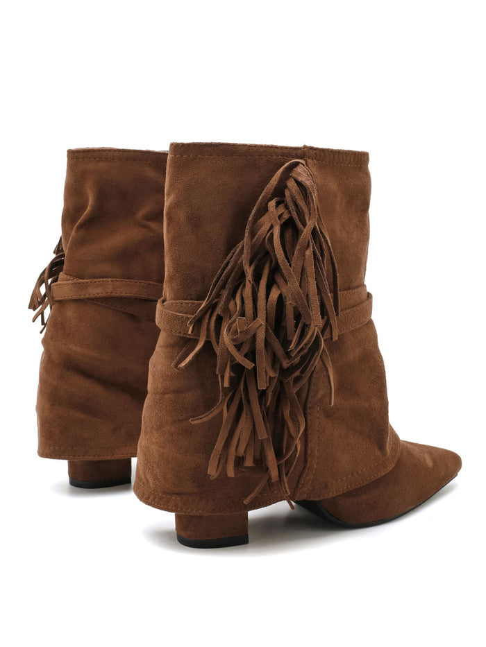 "Fringe" western boots brown