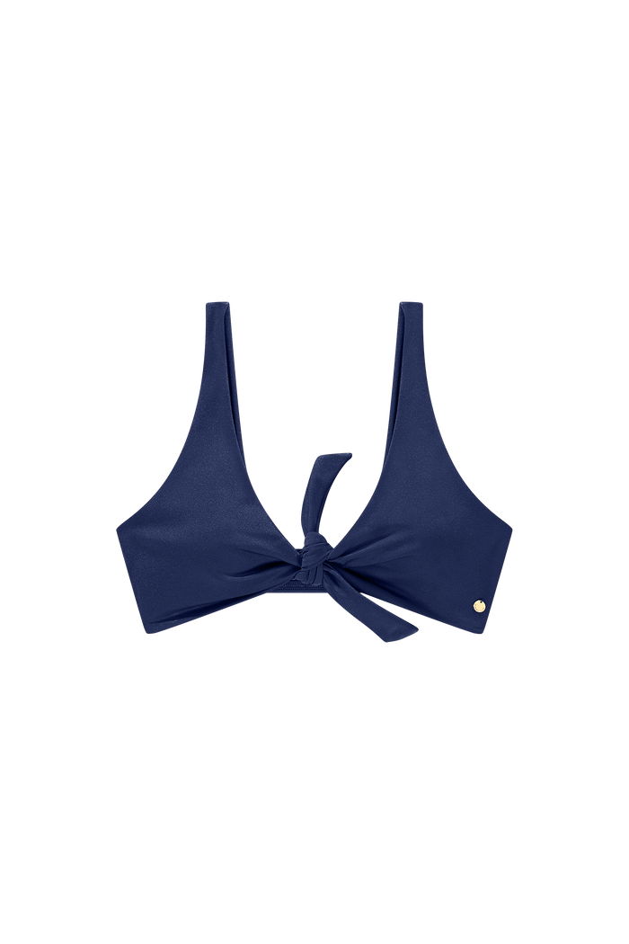 strikknoop bikini top donkerblauw