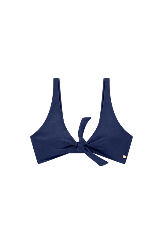 strikknoop bikini top donkerblauw