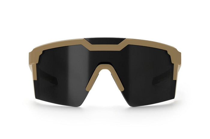 Side view of the Heat Wave Future Tech desert tan Z87+ safety sunglasses
