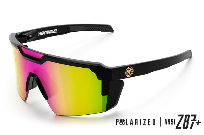Angled view of the Heat Wave Future Tech Spectrum Z87+ polarized safety sunglasses