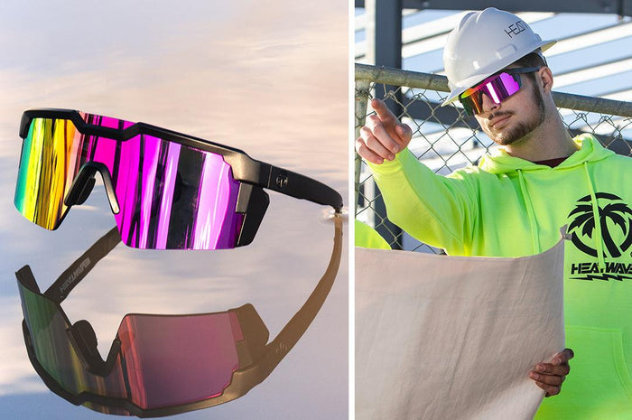 Heat Wave Future Tech Spectrum Z87+ polarized sunglasses worn in a lifestyle setting