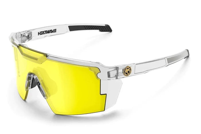 Heat Wave Future Tech Z87+ safety glasses, vapor clear frame with hi-vis yellow lens