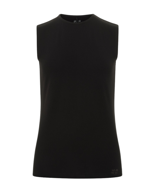 Gemsli SH367 Black Modal Sleeveless Shell Myselflingerie.com