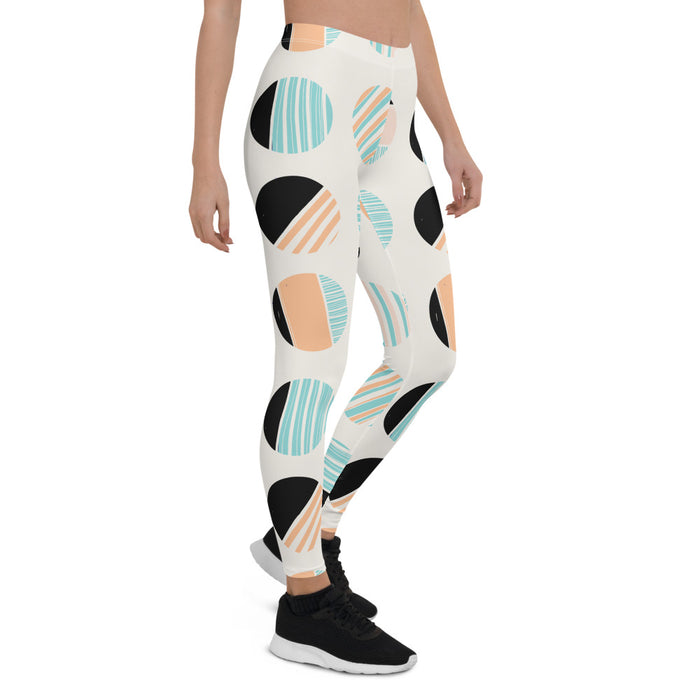 Geometric Circles Print Leggings - Bloom Seventy Seven