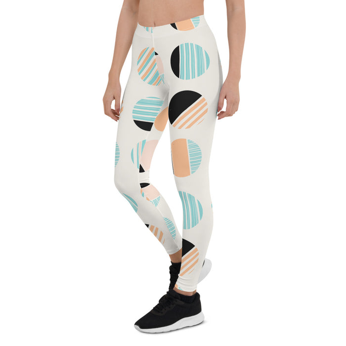 Geometric Circles Print Leggings - Bloom Seventy Seven