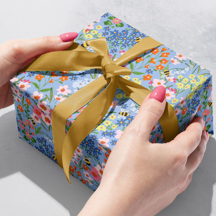 Gift Wrap - Garden Bees - Recycled Fiber
