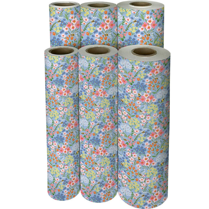 Gift Wrap - Garden Bees - Recycled Fiber